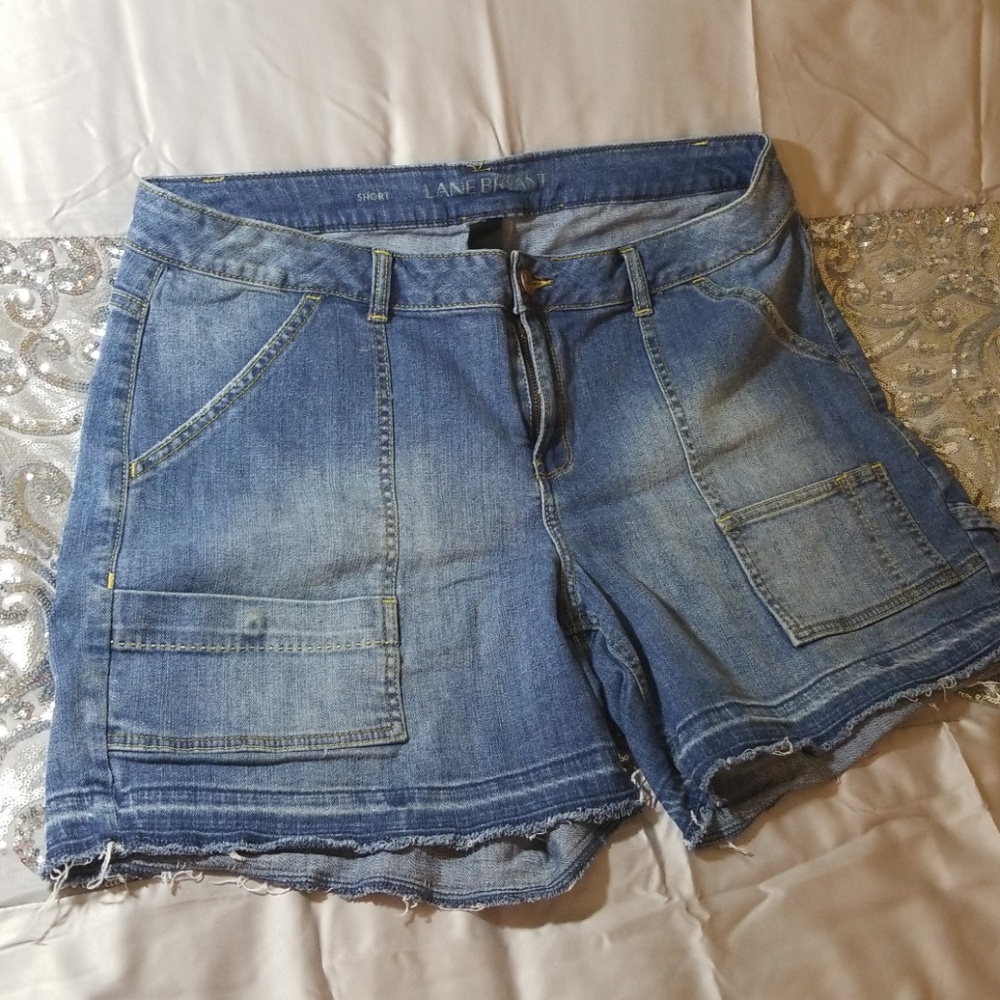 Lane Bryant carpenter cut off Jean shorts